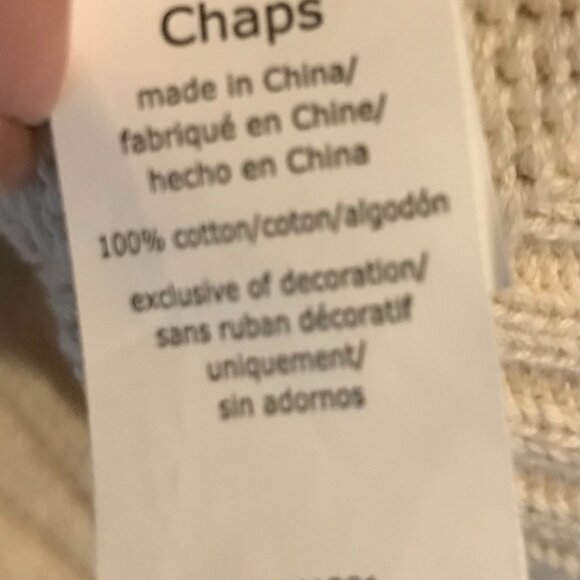 Ralph Lauren Chaps L/G men's half zip sweater, tan/cream colored. 100% cotton. - Picture 11 of 16